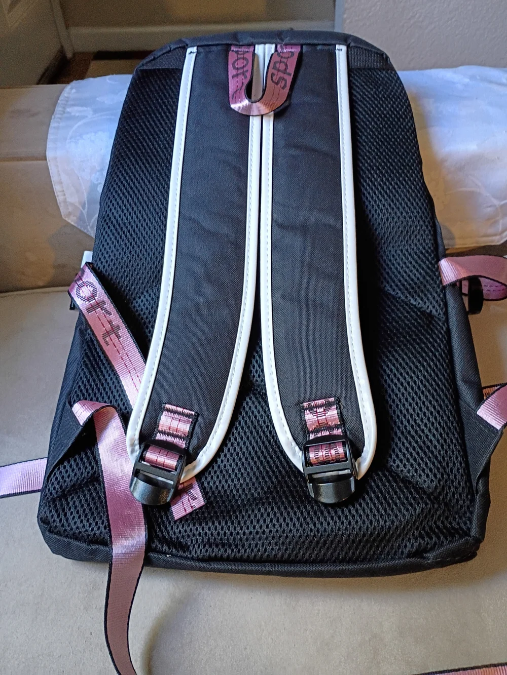 New Hello Kitty Black Backpack with White Trim and Pink Accents